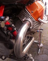 Abgas-Kruemmer links, blank geputzt